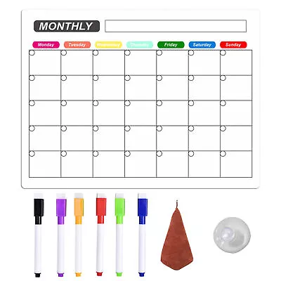 Magnetic Fridge Calendar Dry Erase Board Monthly Planner Dry Erase Board Set • $17.56