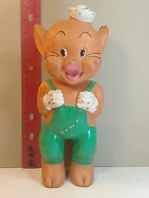 Vtg THREE LITTLE PIGS Rubber Toy Doll BISERKA ART 59 Walt Disney Product 1963 • $29.99