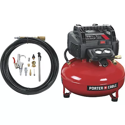 Porter Cable Portable Electric Pancake Air Compressor Kit 0.8 HP 6-Gallon • $179.99