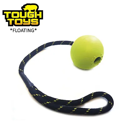 £9.95 • Buy Tough Toys Jumbo 3.25   Rubber Floating Ball On Rope Dog Toy Fetch Game Tt0212