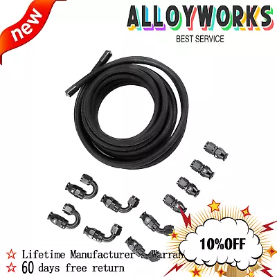 6AN Fuel Line Kit/PTFE E85 Hose High Pressure Fuel Line Swivel Fuel Hose Adapter • $103.55