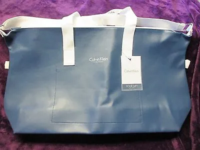 $13.74 • Buy Calvin Klein Tote Weekend Duffle Bag ~Navy + White ~ Gym~ Workout ~ Travel ~ NEW