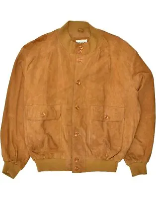 MARC O'POLO Mens Suede Bomber Jacket IT 54 2XL Brown Leather AU47 • £24.74