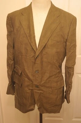 £6.99 • Buy Vintage Fortnum & Mason London Wool Jacket 44 Olive Green Weave