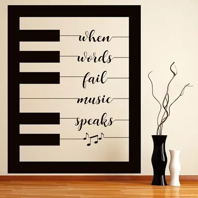 Musical Piano Quote Classic Wall Sticker WS-51571 • £15.98