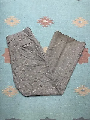 Vintage 70s Levi’s Panatela Pants Disco Slacks Flare Hippie Plaid Checker 34x32 • $30