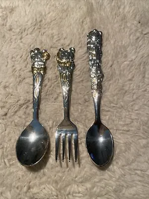 Vintage Disney Mickey And Minnie Mouse Spoons And Fork Set Stainless Korea • $27.97