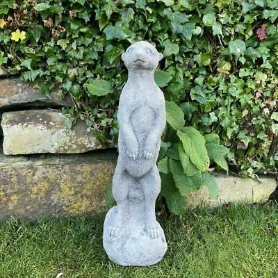 Stone Cast Standing Meerkat Garden Ornament • £43.99