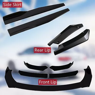 $37.99 • Buy Glossy Black Front Bumper Spoiler Body Kit / Side Skirt /Rear Lip For Universal
