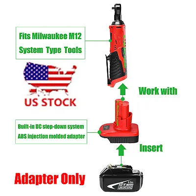 1x Adaptor For Makita LXT BL1830B Li-Ion Batteries To Milwaukee M12 System Tools • $19.85