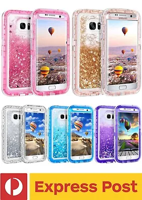 Samsung Galaxy S7 Edge ShockProof Sparkle Bling Liquid Glitter Protection Case • $11.90