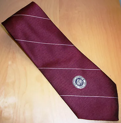 Oak Hill Academy Maroon & Silver Stripes & Logo Neck Tie 56  L X 3.75  W (D996) • $10