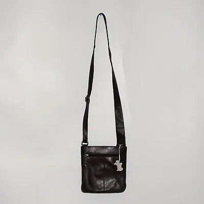 Radley Brown Leather Small Zip Up Crossbody Bag Adjustable Strap • £19.99