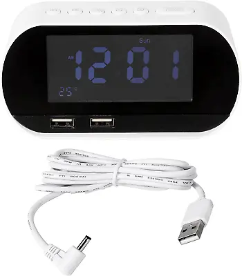 Alarm Clock Radio FM With Sleep Timer Dual USB Port Charging Digital Display • $40.87