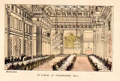 £7.90 • Buy Dr. Syntax In FREEMASONS HALL Thomas Rowlandson Antique Print  C1875 