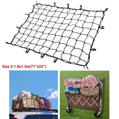 Latex Cargo Net 1.3Mx1.8M 40mm Square Mesh Safe 14PCS Hook For Ute Truck Trailer • $17.54