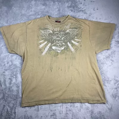 Vintage Miami Ink Shirt Mens 3XL Y2K Skull Grunge Affliction Style Tattoo Brown • $21.99