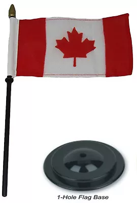$7.24 • Buy Canada Country 4 X6  Flag Desk Set Wood Table Stick Staff Black Base