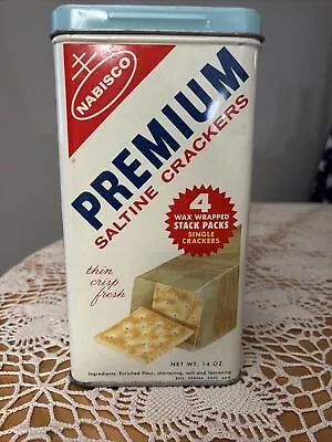 1969 VINTAGE NABISCO® PREMIUM Saltine Crackers TIN Net Wt. 14 OZ. MADE IN USA • $201