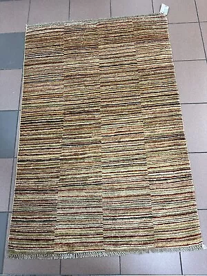 Handmade Afghan Gabbeh Rug Pure Wool Contemporary Design • £174.99