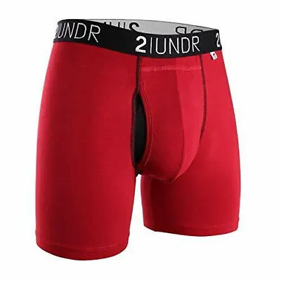 2UNDR Men's 6  Swing Shift Boxers Underwear Brief X-Large Red 2U01BB-006-XL NEW • $22