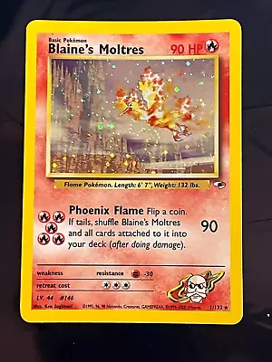 Pokemon Card - Blaine's Moltres Gym Heroes 1/132 Holo / LP / Rare • $49.95