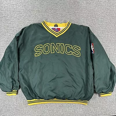 Pro Player Seattle Supersonics Jacket Large L Green Long Sleeve Pullover VTG Men • $119.83