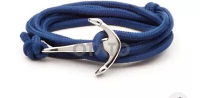 Anchor Bracelet Nautical  Paracord Men Women Adjustable Vintage  Hand Made Blue • $9.90