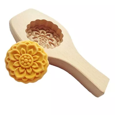 Wooden Moon Cake Mold DIY Pumpkin Pie Baking Mold Rice Cake Bread Mold 3D Lotus  • $26.84