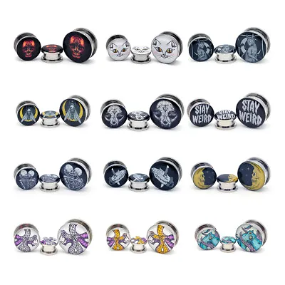 $11.49 • Buy Pair Of Screw On Picture Plugs Gauges Choose Style And Size 16g Thru 1 Inch