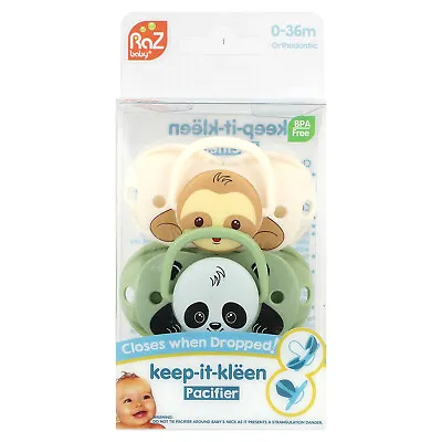 Keep-It-Kleen Pacifier 0-36m  Sloth & Panda 2 Pacifiers • $13.49