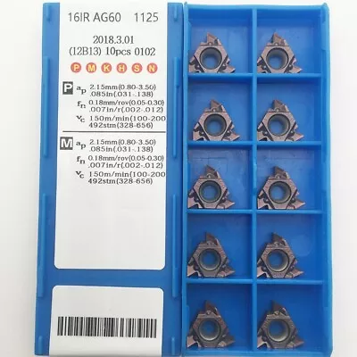 Improved Precision 16IR AG60 1125 Carbide Inserts Set For Lathe Threading • £10.87