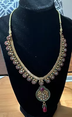 Indian Bollywood Gold Plated Kundan Choker Bridal Necklace • $19.99