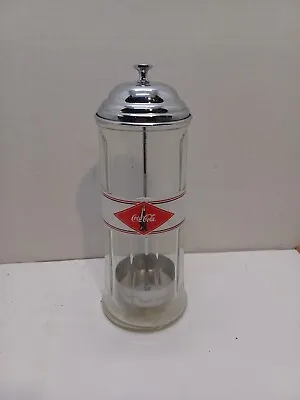 Vintage Coca Cola Glass Straw Dispenser Holder Diamond Logo • $15.30