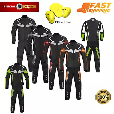 Mens Motorcycle Motorbike Suits Waterproof Racing Cordura Jacket Trouser Armour • $123.28