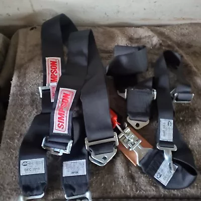 Simpson 5 Point Latch Style Racing Harness 3in. Black Seatbelt 16.1 SFI • $59.95