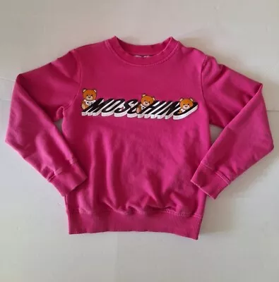 Moschino Kids Teddy Bear Logo Print Sweatshirt In Size 8 • $39.98