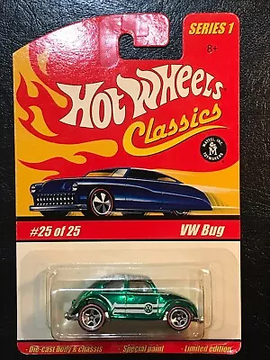 HOT WHEELS Classics Series 1 VW Bug GREEN #25/25 Special Paint Limited Edition • $13