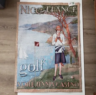 Vintage Golf Tapestry The Manual Woodworkers And Weavers Nice France Theme • $58