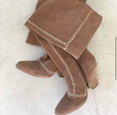 Spell & The Gypsy Zephyr Tan Over The Knee Boots Size 37 - 7 • $274.50