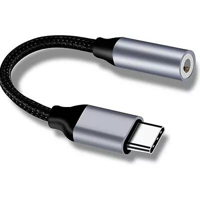 USB C To AUX Audio Headphone Jack USB Type C To 3.5mm Fr Android Samsung Google • £4.49