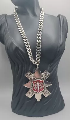 Vintage Royalty Coat Of Arms Mid-Century Pendant Necklace • $28