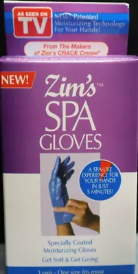 Zim's Spa Gloves Specially Coated Moisturizing Gloves 3 Pair 2005 DIY Spa Treat • $4