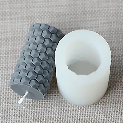 3D Candle Molds Pillar Silicone Soap Mold Geometry DIY Handmade Craft Wax Moulds • $15