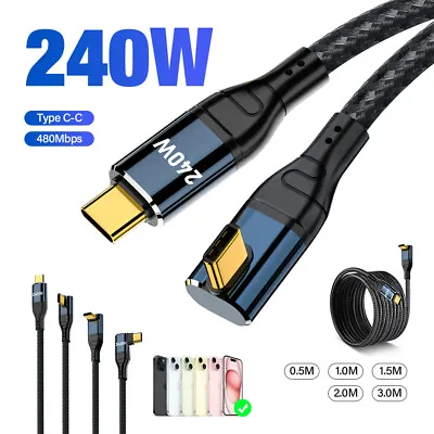 PD 240W USB Type C Fast Charging Data Cable For IPhone Samsung Macbook Laptops • $12.26