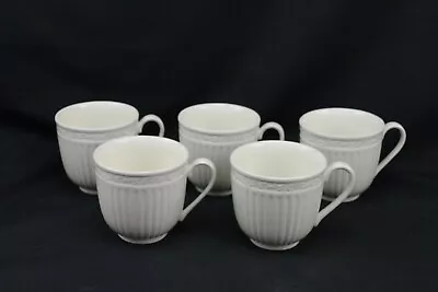 Mikasa Italian Countryside DD900 White Coffee Mugs Set Of 5 • $46.86