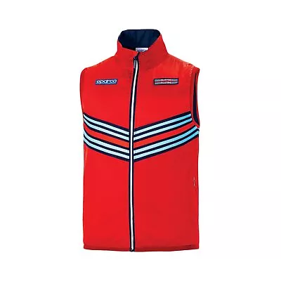 Sparco Martini Vest Men's Racing Stripe Gilet Red (L) • $108