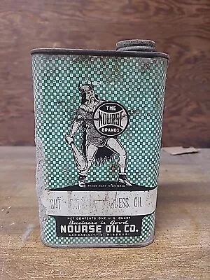 VINTAGE NOURSE MOTOR OIL CAN Full Can Kansas City Missouri  • $21