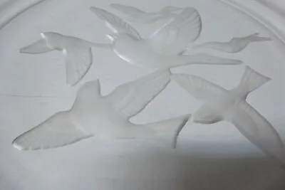 French Etched Glass Art Deco Vintage Birds Dish Bowl Etling Lalique  • $265