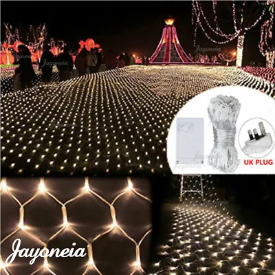 £16.99 • Buy LED String Fairy Net Lights Curtain Mesh Christmas Garden Tree Outdoor Indoor UK